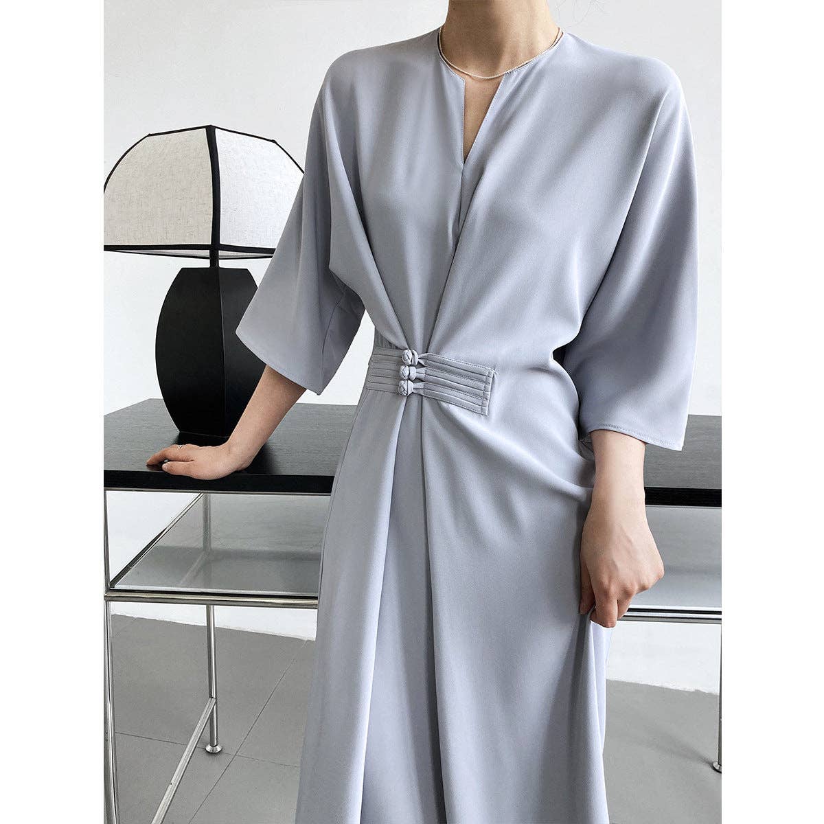 Marayn - Vente Robe – femme - 2025 NOUVELLE Robe Noeud Élégante Moderne Chic Touche Chinoise94