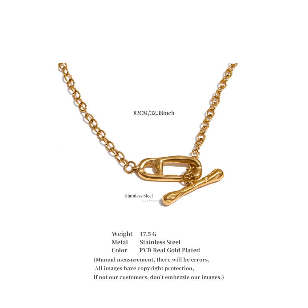 Misgraceful – wholesale Pendant/charm necklace – T Bar Lock Necklace - Gold or Silver2