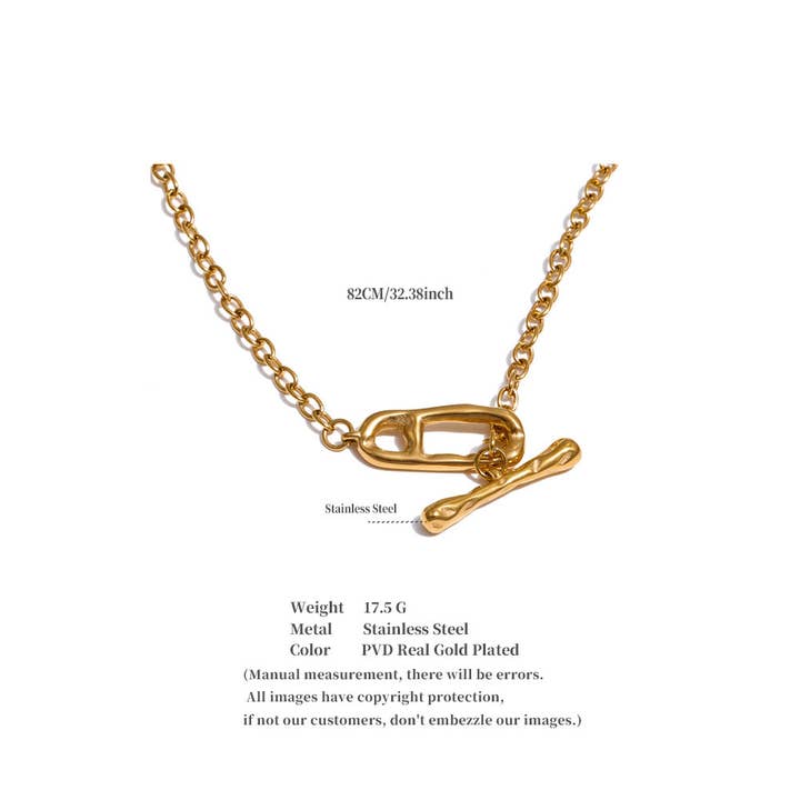 Misgraceful – wholesale Pendant/charm necklace – T Bar Lock Necklace - Gold or Silver2
