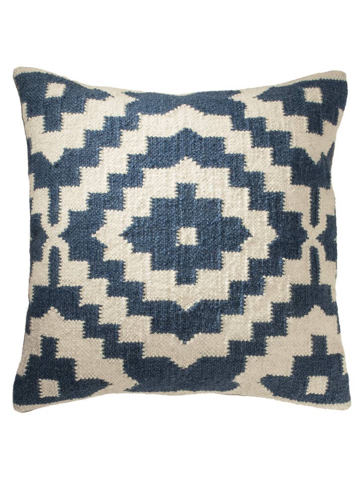 Samarkand Kilim Cushion Cover, Indigo for wholesale by Namaste