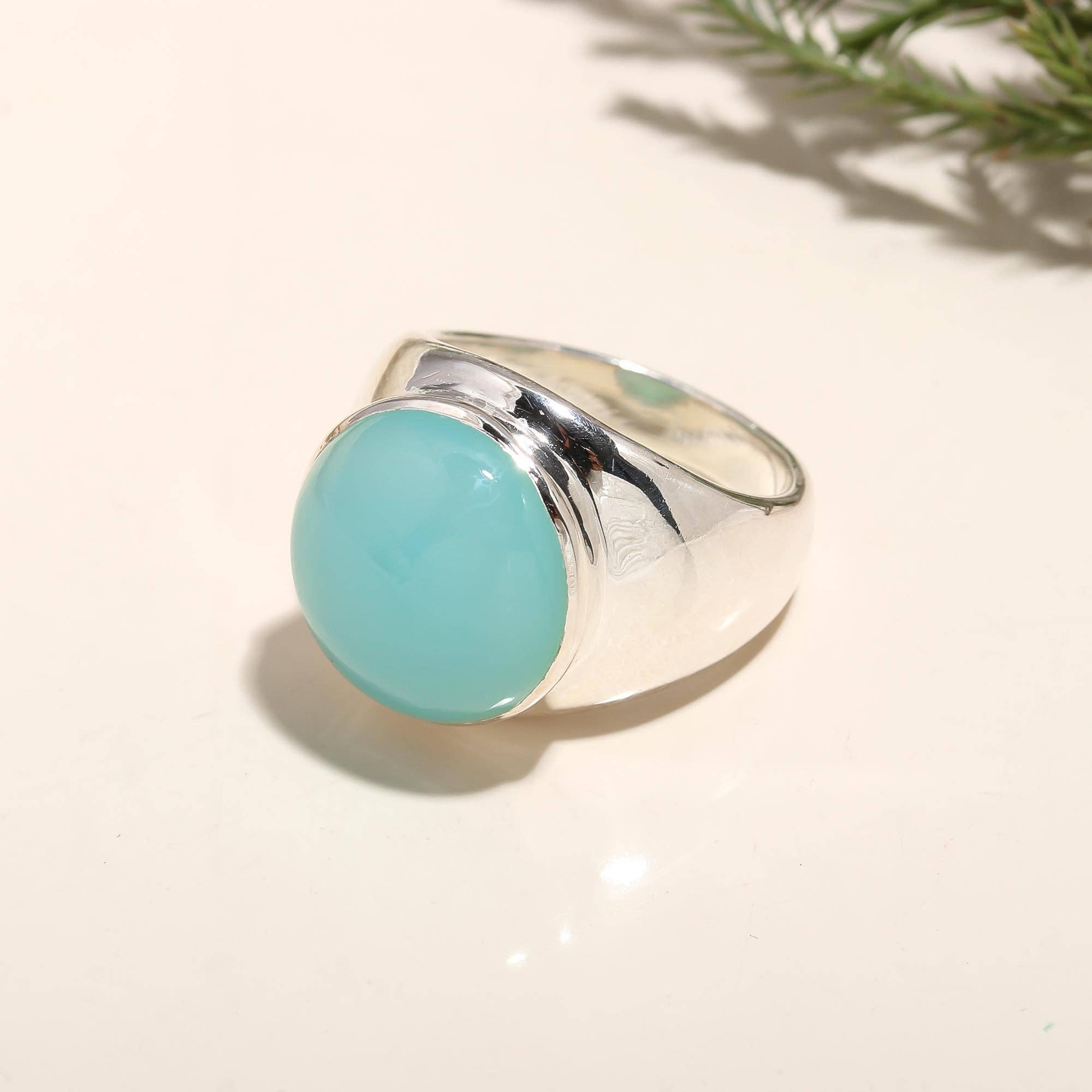 AG 925 JEWELLERY - Wholesale Cocktail/Statement Ring - 925 Silver Blue Chalcedony Ring3