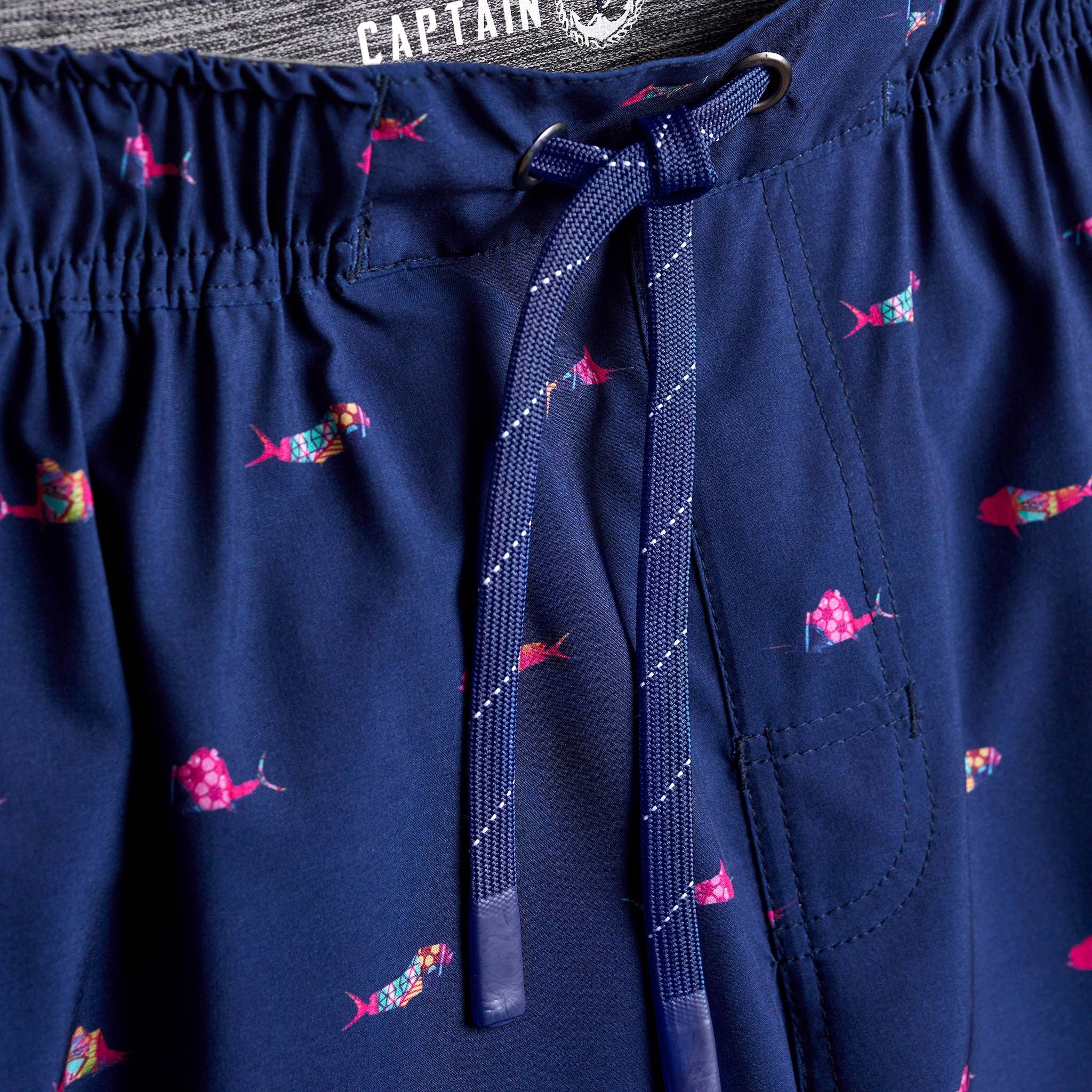 Navy Trippy Fish Captain Snacks Volleys for wholesale on Faire3