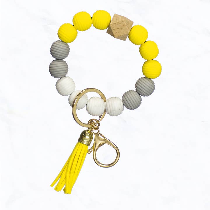 Suzie Q USA - Wholesale Keychain – Women's - Colorful Rope Pattern Round Silicone Key Ring & Keychain1