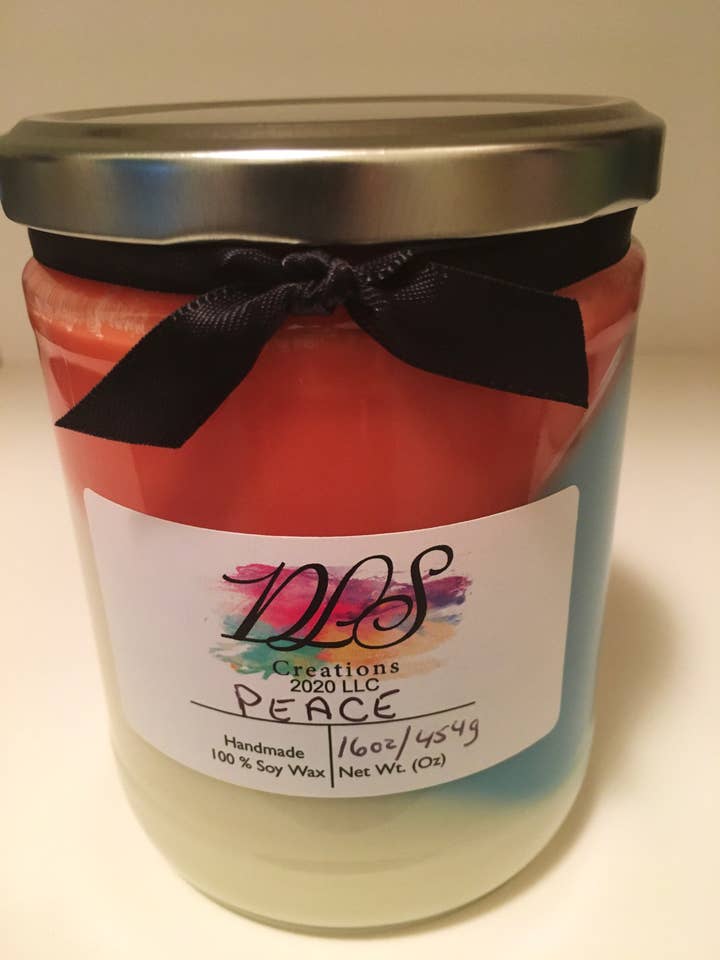 Tri-Colored Strong Scented Soy Candles 16oz for wholesale by Dlscreations2020