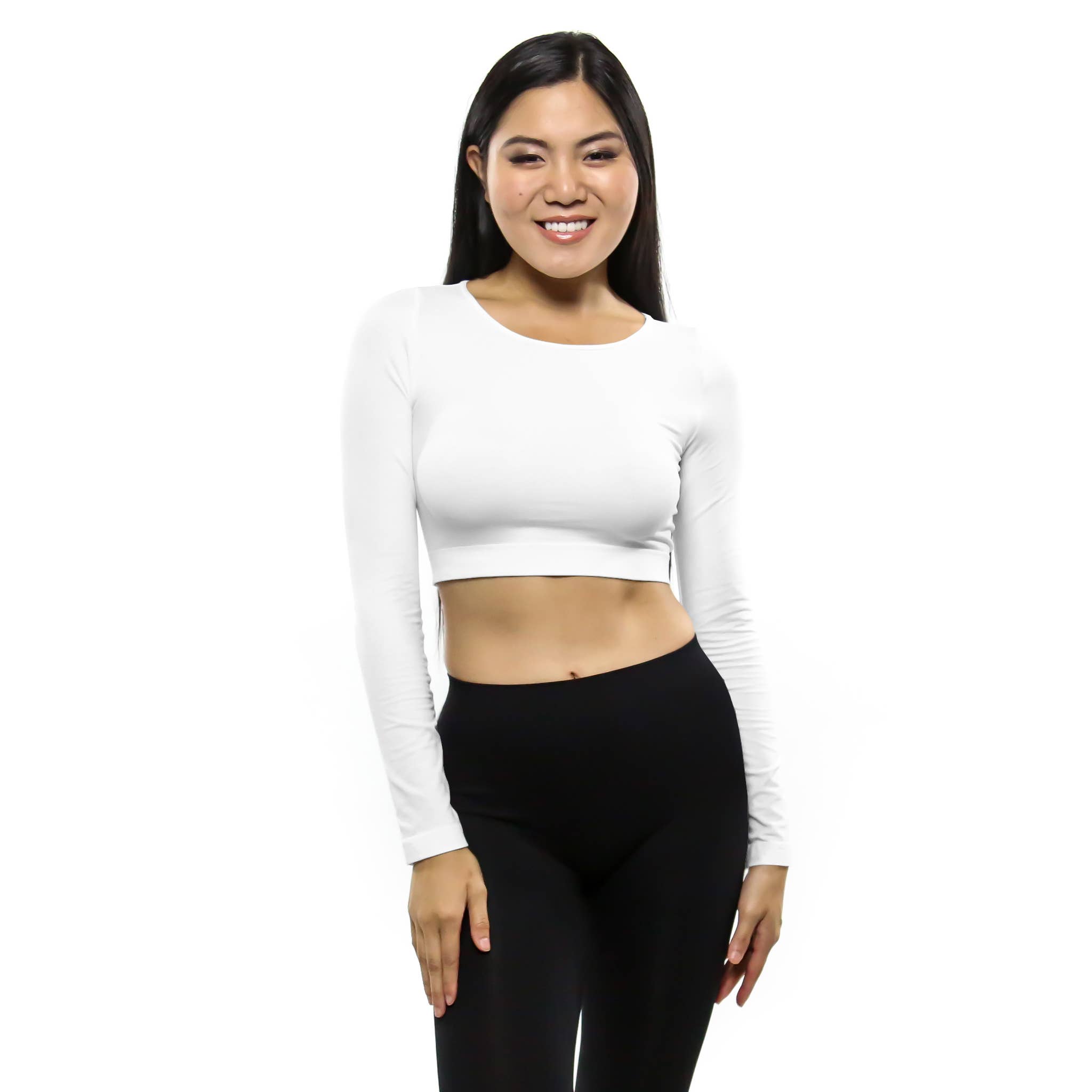 Skinnytees - Vendita all'ingrosso Top in maglia - Donna - Crop Top Con Maniche Lunghe1