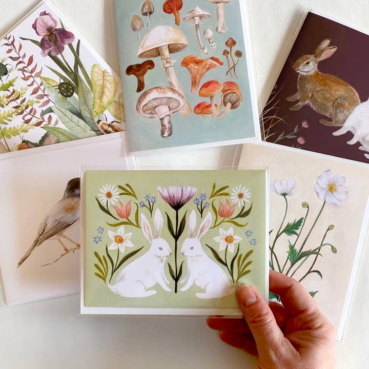 Emilie Simpson Art & Design - Wholesale Easter Card - Spring Rabbits Art Card3