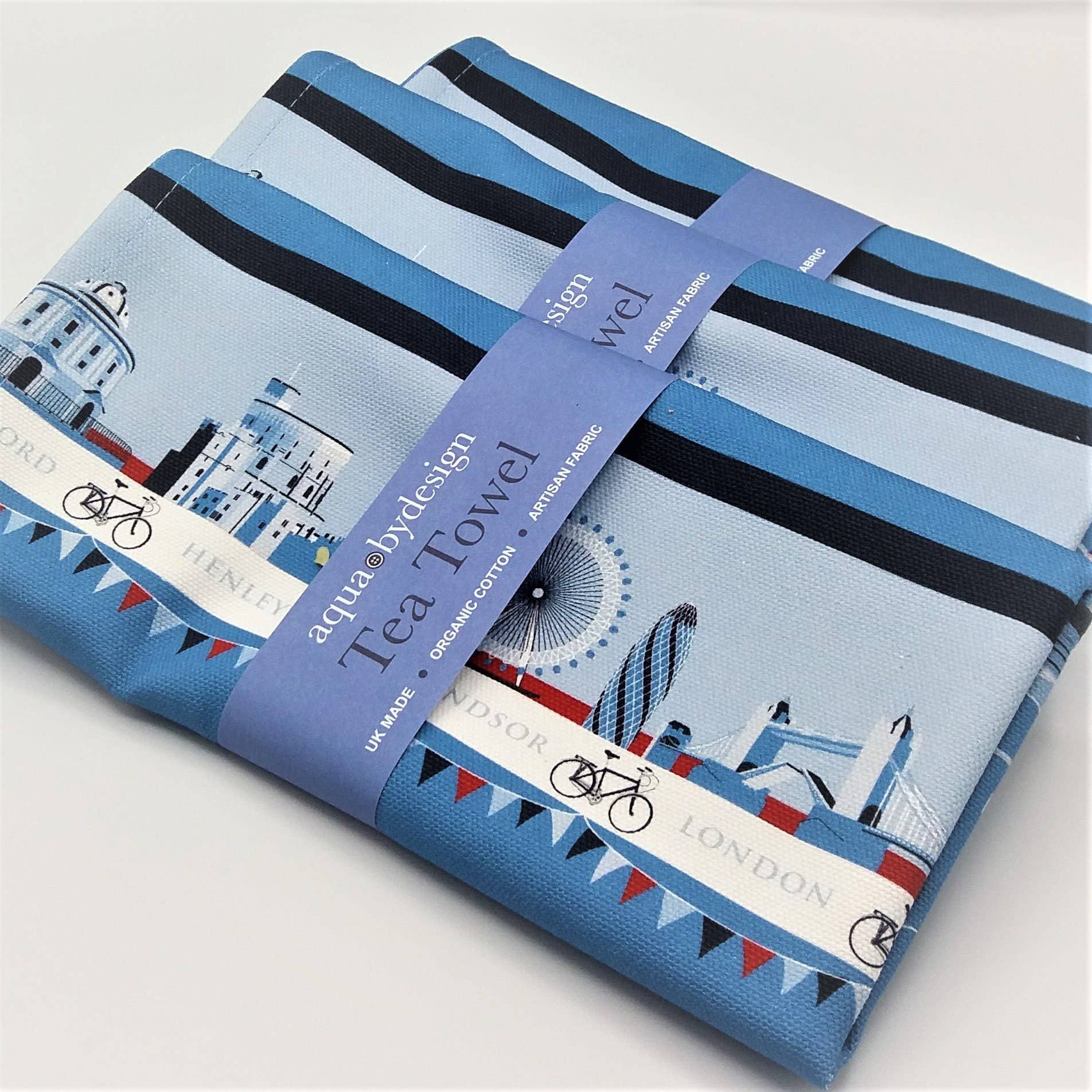 Aqua by Design - Wholesale Tea Towel - Tea Towel, London Skyline & Rowing Boats Design6