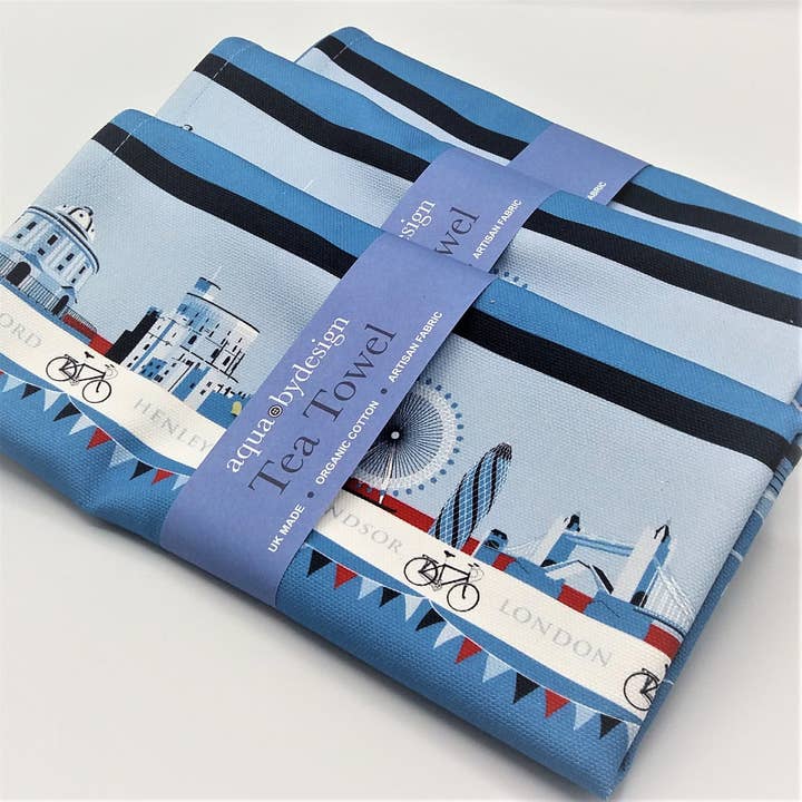 Aqua by Design - Wholesale Tea Towel - Tea Towel, London Skyline & Rowing Boats Design6