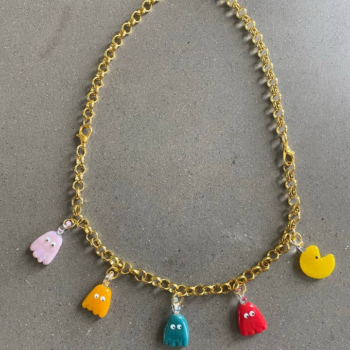 Jukju Glass - Wholesale Halskettinghanger - PacMan Charm halsketting en armband