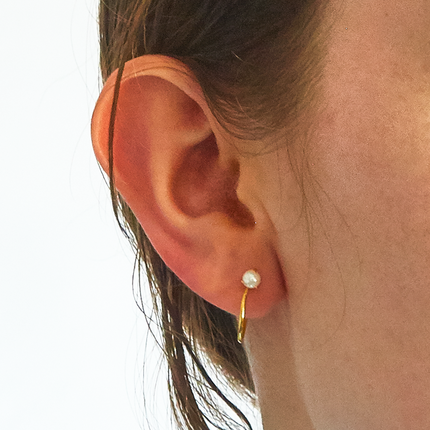 Admiral Row Jewelry - Wholesale Hoop Earrings - Gold Vermeil Pearl Semi-Precious Gemstone Mini Hoop Earrings - Birthstone/Wedding Jewelry1