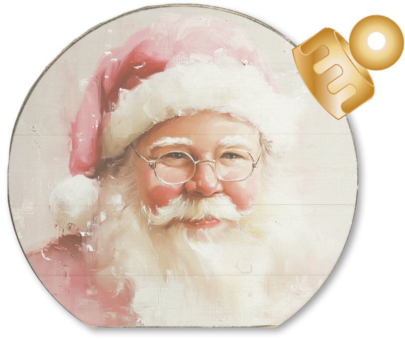Jarmz Designs - Wholesale Decorative Tabletop Object - ORNAMENT DECORATIVE TABLETOP SITTER- PINK SANTA FACE WTRCLR0