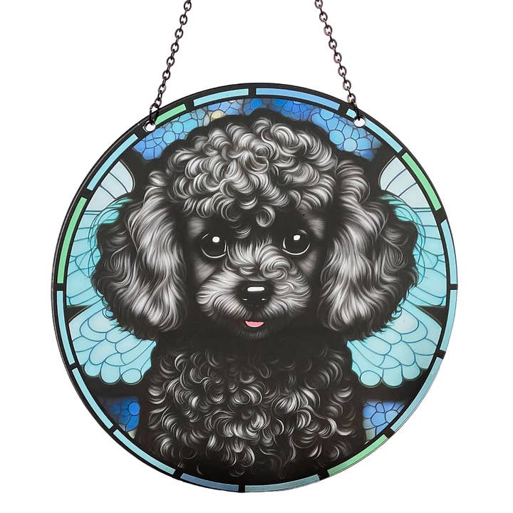 Toy Poodle Acrylic Suncatcher with Chain #SC130 by d'ears for wholesale by d'ears inc.