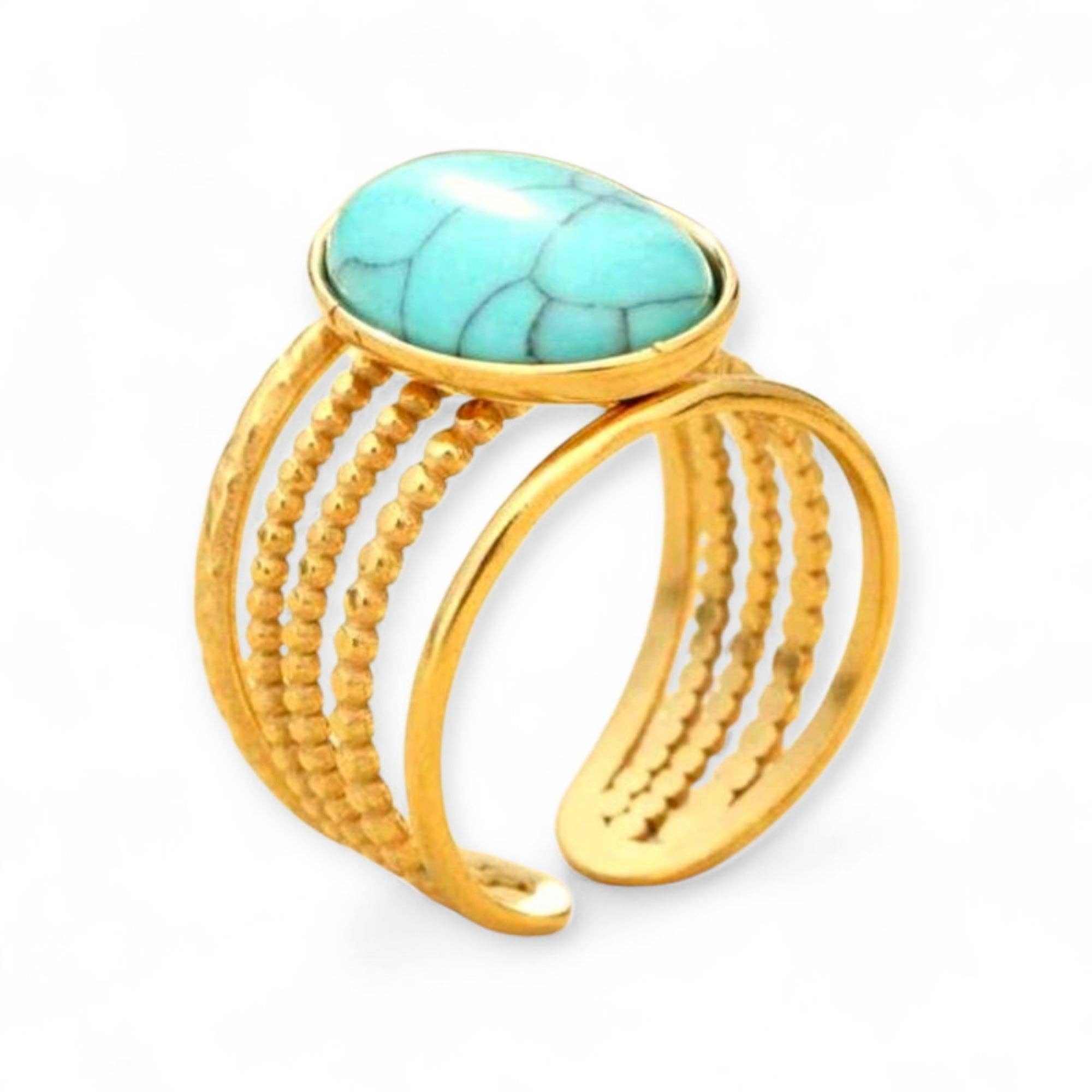 The Bling Barn - Wholesale Cocktail/Statement Ring - Sand and Sass Gold Tone Metal Adjustable Western Style Ring4