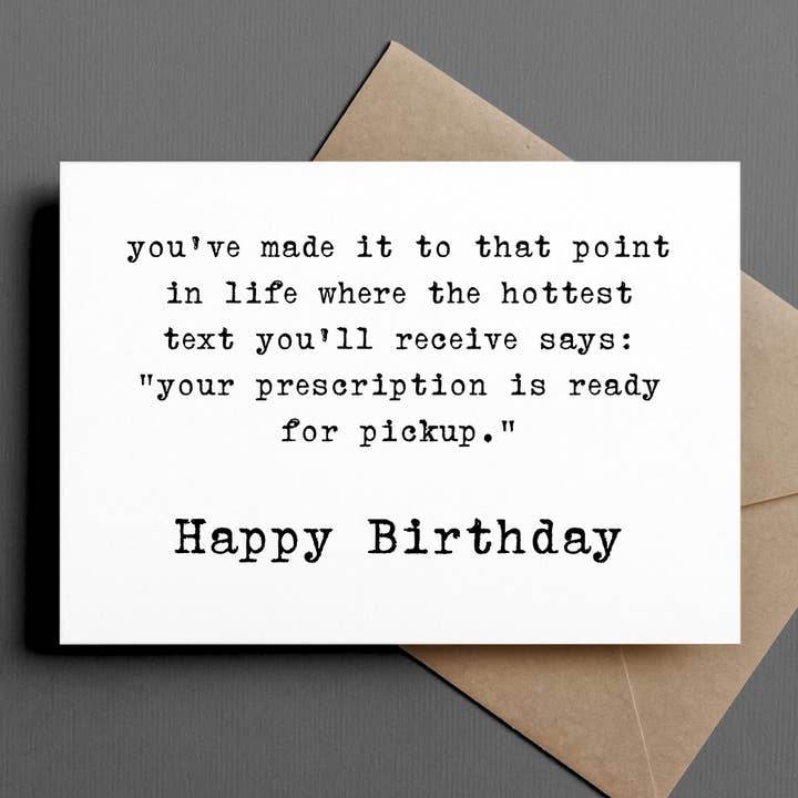 Ink & Attitude Stationery Company - Wholesale Birthday Card - funny birthday card | prescription is ready