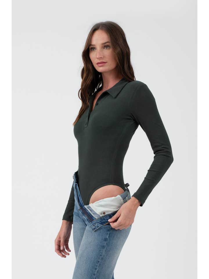 The Workshop Studio - Wholesale Bodysuit - Women's - SOLID COLLARED LONG SLEEVE BODYSUIT6
