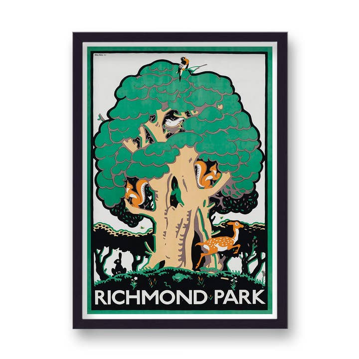 Vintage London Transport Richmond Park Print for wholesale by Gallery Print and Art