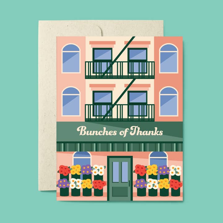 Bunches of Thanks Thank You Card for wholesale by Belle Belette