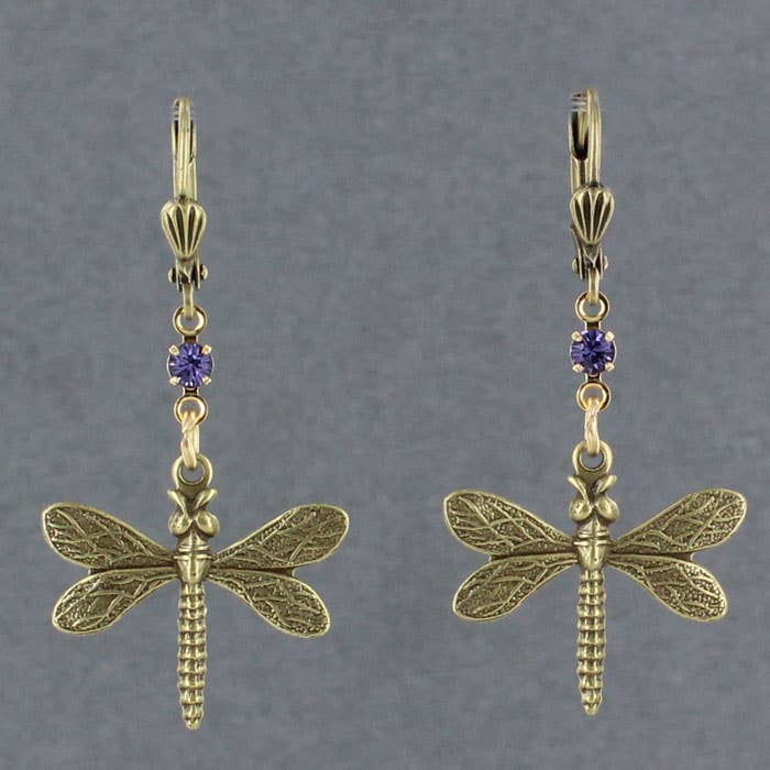Sadie Green's Jewelry - Vente Boucles d'oreilles pendantes - Boucles d'oreilles libellule NE780-STM1