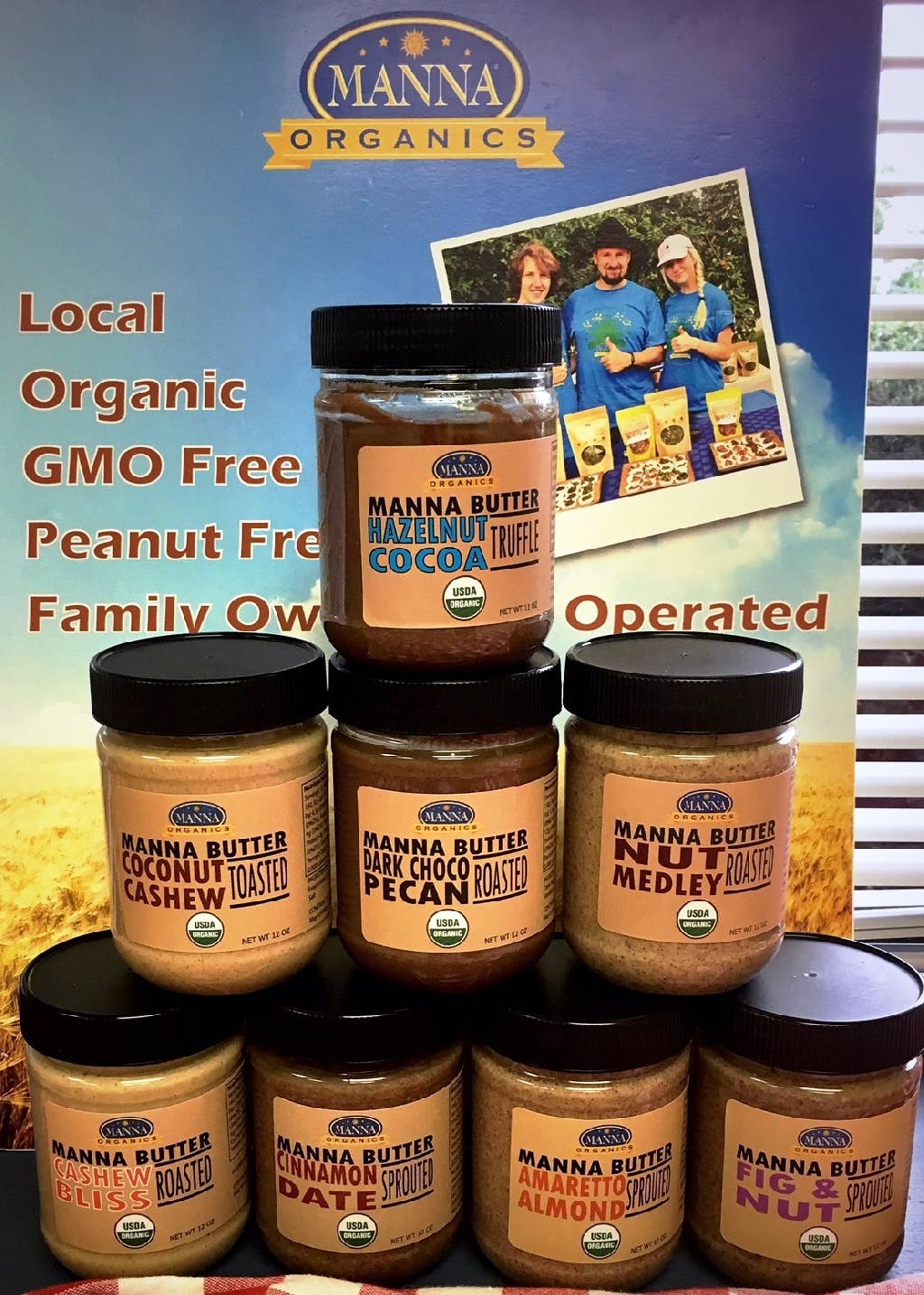 Manna Organics - Wholesale Nut Butter - Organic Fig & Nut Butter, Gluten Free, Kosher - 6 Jars1