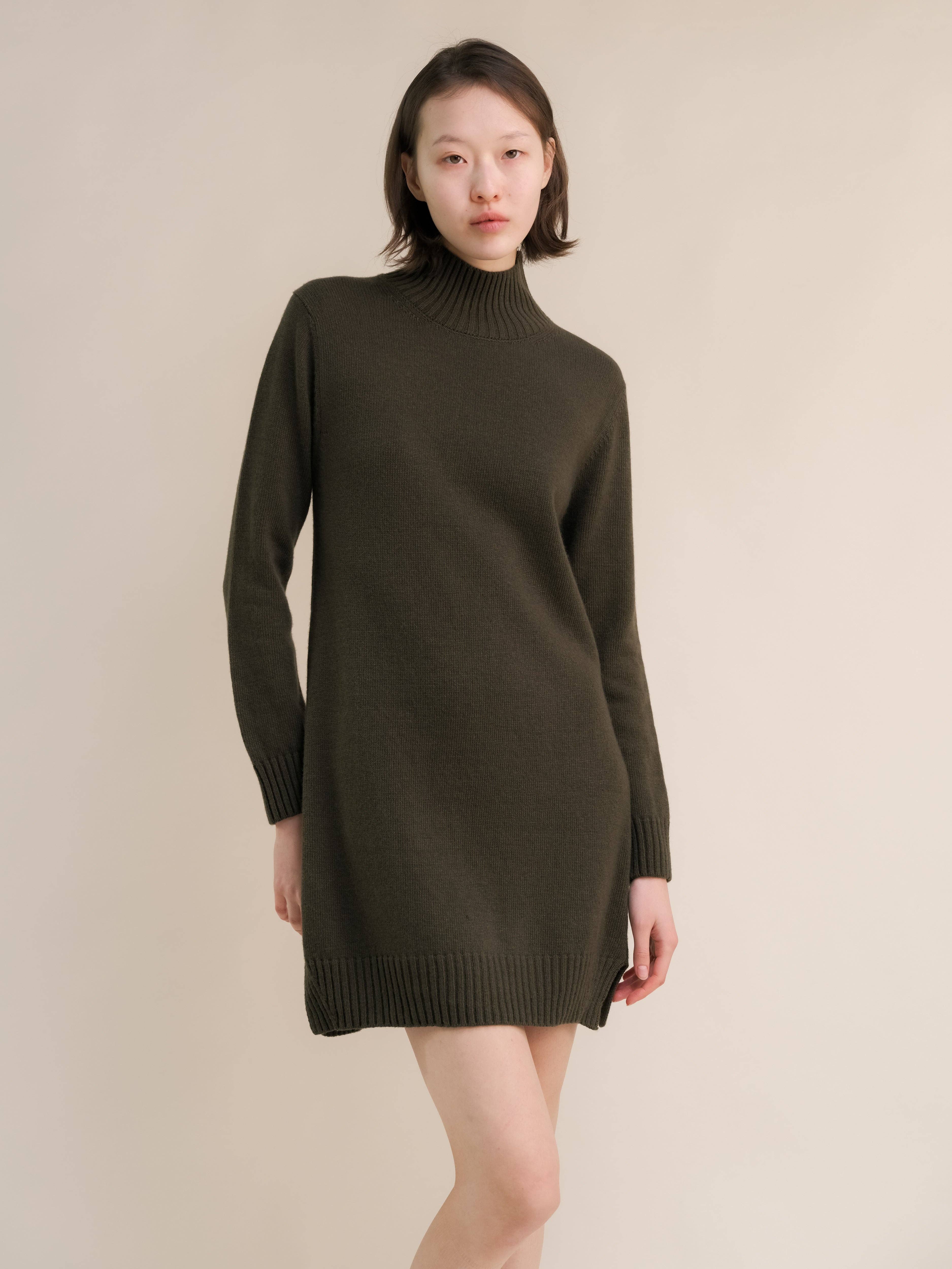 Lèmme - Wholesale Dress - Women's - Cashmere Mix High Neck Midi Dress21