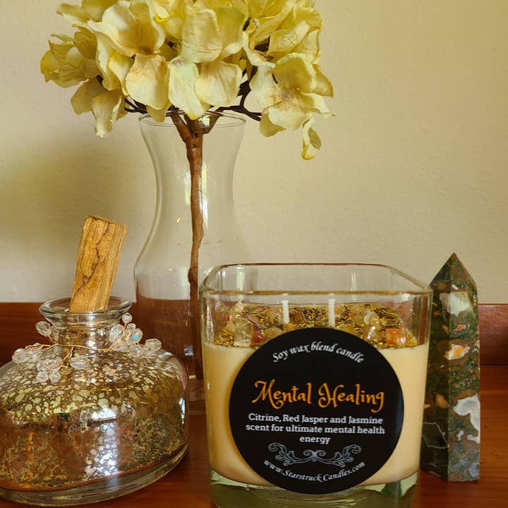 Starstruck Candles - Wholesale Jar/Filled Candle - Mental Healing Crystal Intention Candle2