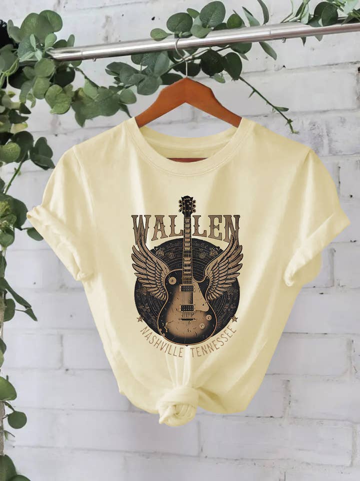 HIDDENBRAND - Wholesale T-Shirt - Women's - Southwestern Country Style Music guitar Graphic tee4