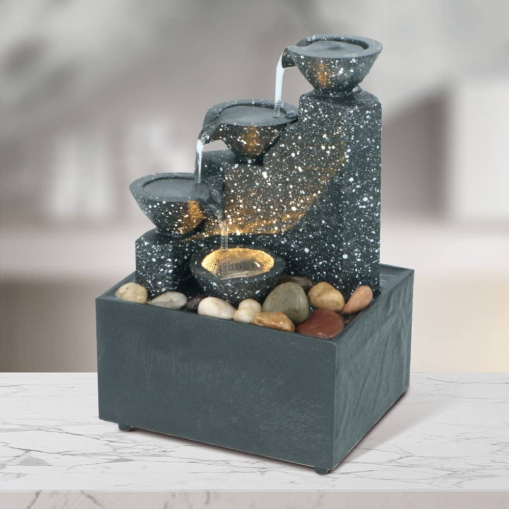 The Source Wholesale LTD – wholesale Decorative tabletop object – Selfcare Gift - Cascading Desktop Water Fountain1