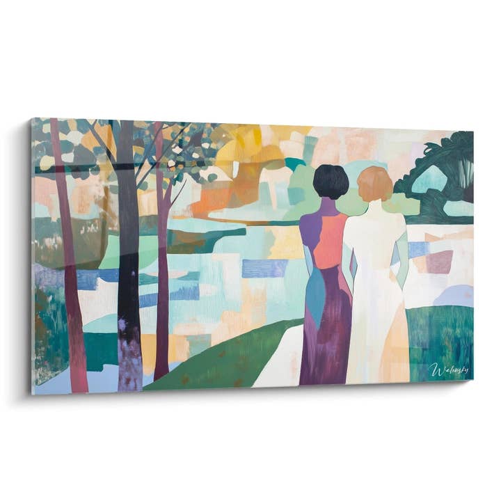 Tabel inspireret af Les Demoiselles des bords de la Seine af Gustave Courbet nr. 2 – Hyldest til Berømt Kunstner for engroshandel hos Walensky