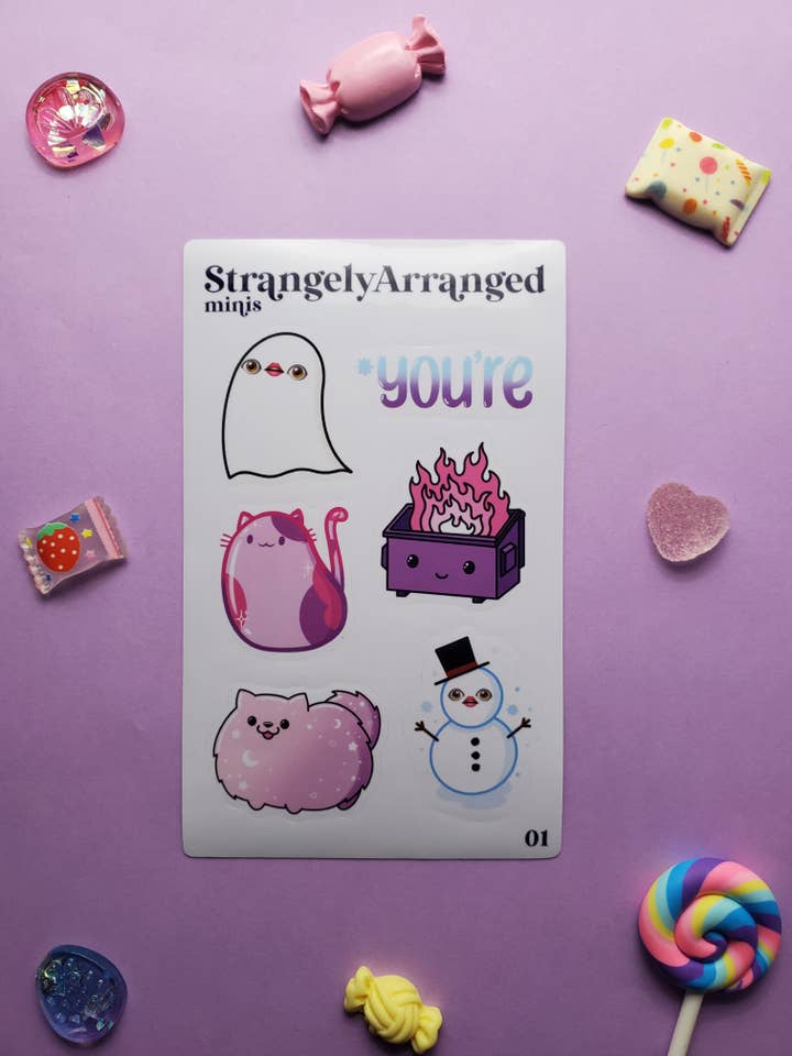Mini klistermärke Set 01 | Diverse Mini Klistermärken för wholesale av StrangelyArranged