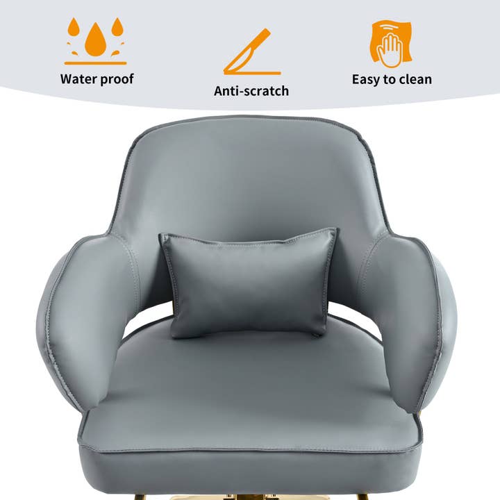 39F Inc. - Wholesale Chair - Adjustable Gray Salon Chair with Hydraulic Pump, 330 lbs6