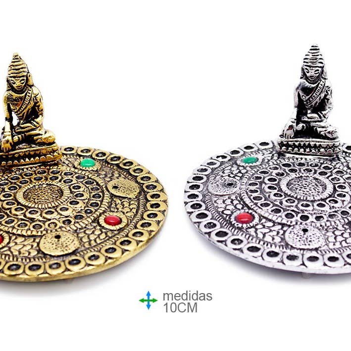 Esoterica Arte – Engroshandel Røgelsesholder – Incenso Metal Buddhaholder 10cm (4 stk)
