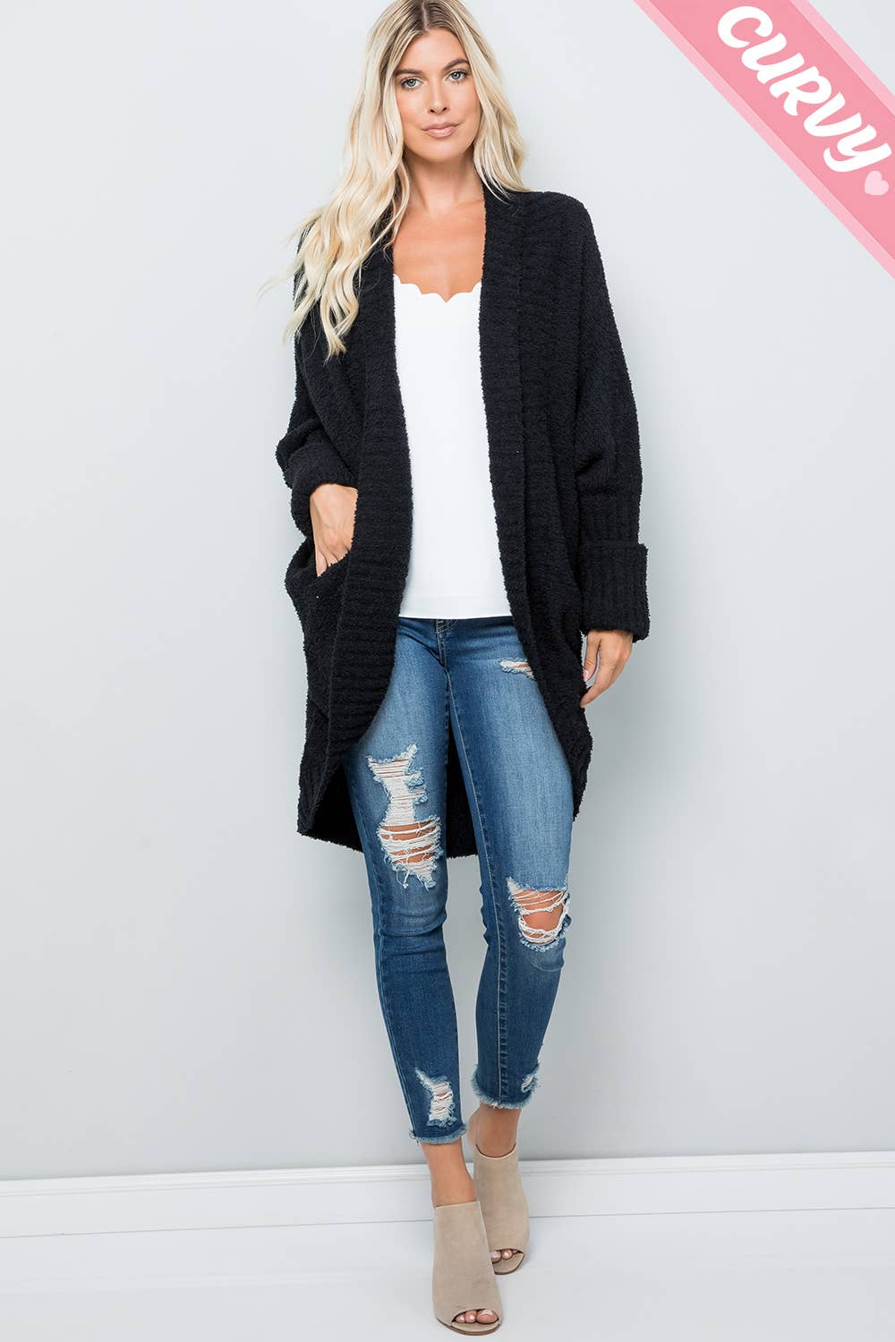 Sweet Lovely by Jen – Cardigan - Mulher por atacado – Cardigã tricotado super macio e aconchegante tamanho plus35