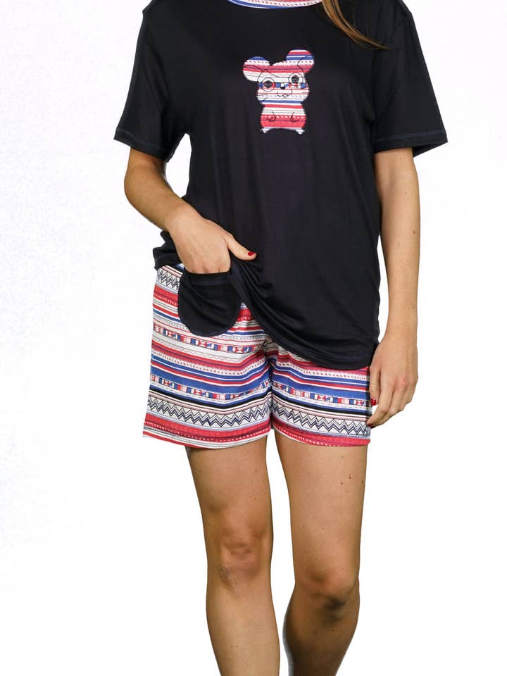 ITM Damen Pyjama - Bestickte Maus für den Großhandel von ITM