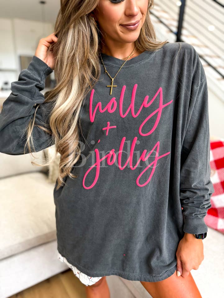 Holly + Jolly Pepper long sleeve graphic tee
for wholesale by birdie