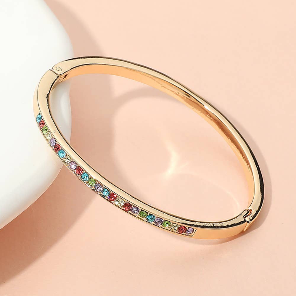 Sensibling Corp. - Wholesale Bangle Bracelet - Stone Paved Hinged Bangle Bracelet6