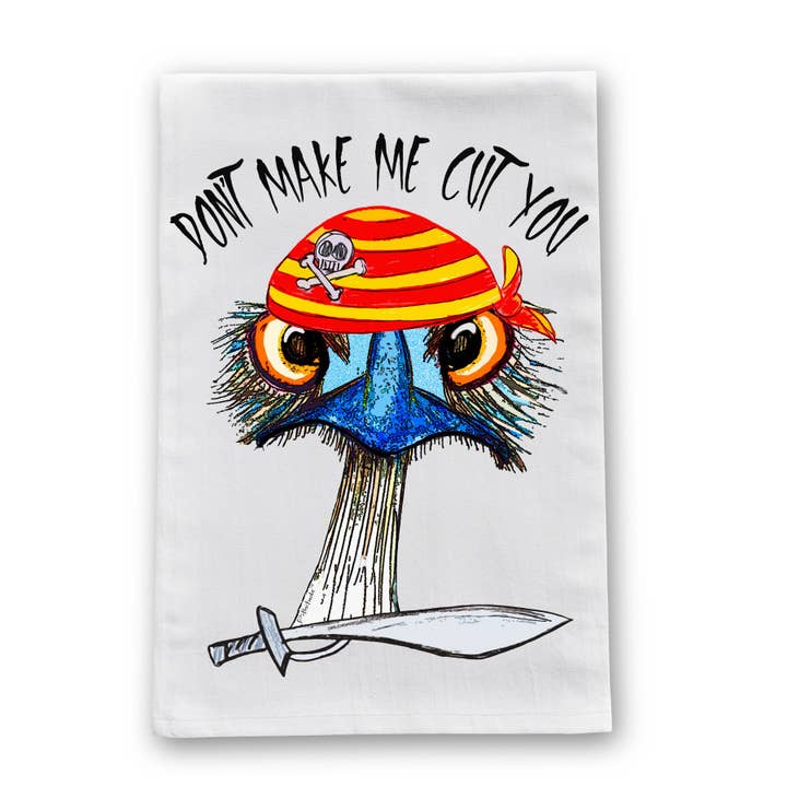 Pirate Emu Dish Towel for wholesale by Pithitude