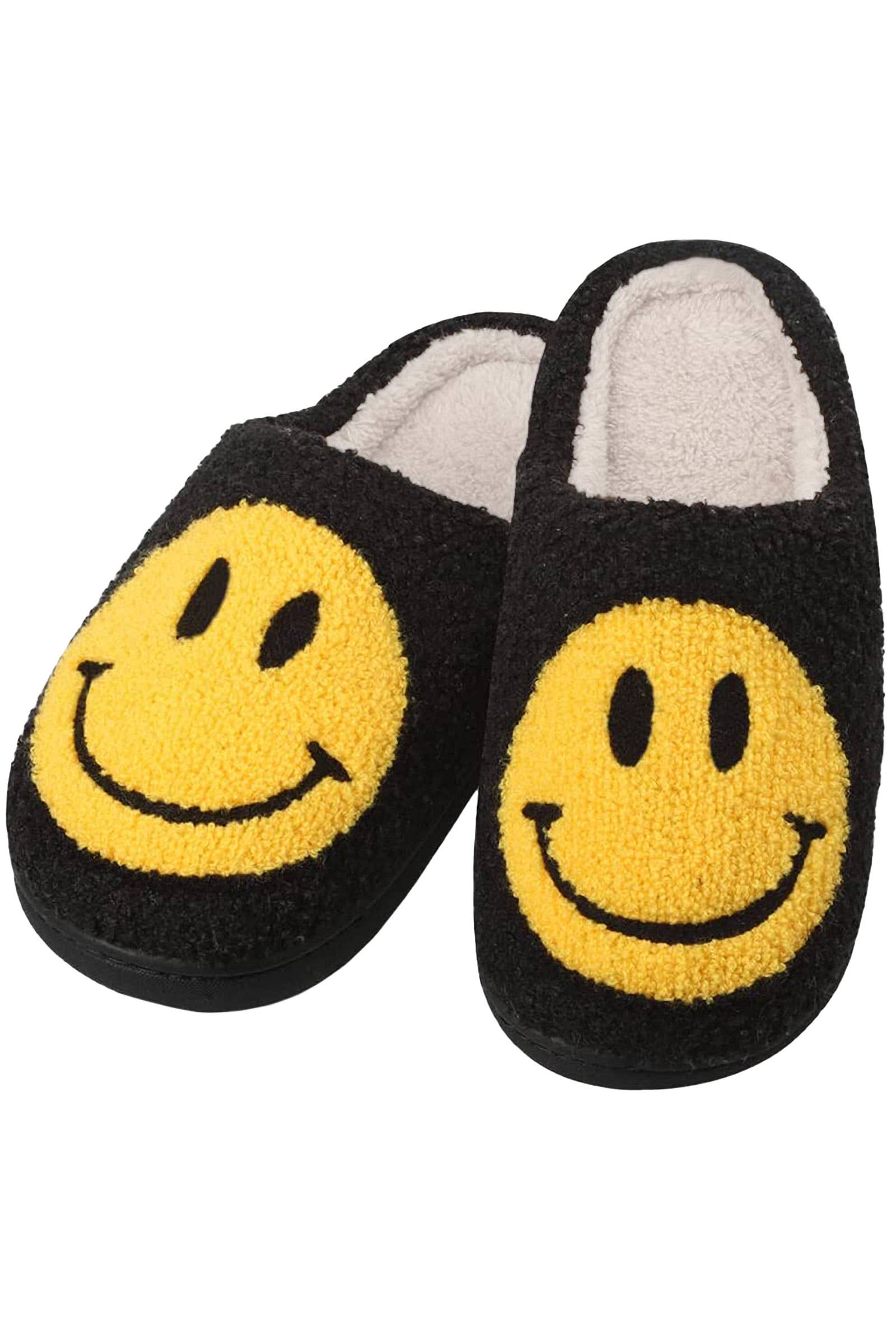 ASSORTED Smiley Terry Cloth Fuzzy Sherpa Fleece Slippers for wholesale on Faire4