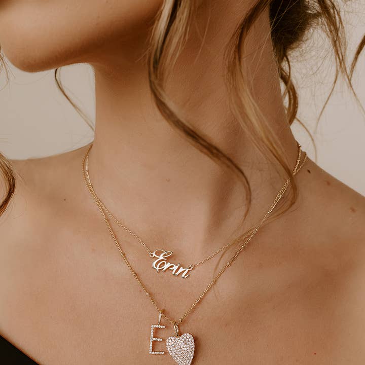 The Sis Kiss - Wholesale Pendant/Charm Necklace - Custom Classic Script Name Necklace (Water Resistant)1