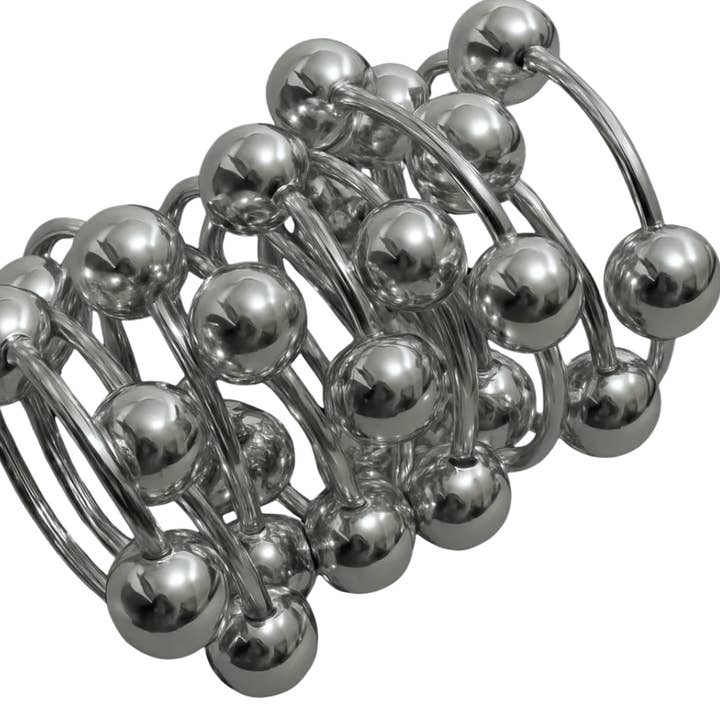 HoopLa - Wholesale Beaded Bracelet - In Orbit- Stretch Bead Bracelet- Steel-14K Gold & Silver