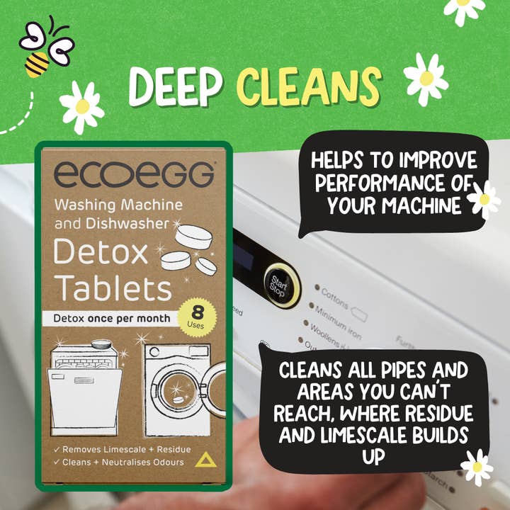 Ecoegg - Wholesale Laundry Detergent Powder/Pods - Detox Cleaning Tablets x 8 - Washing Machine & Dishwasher 3