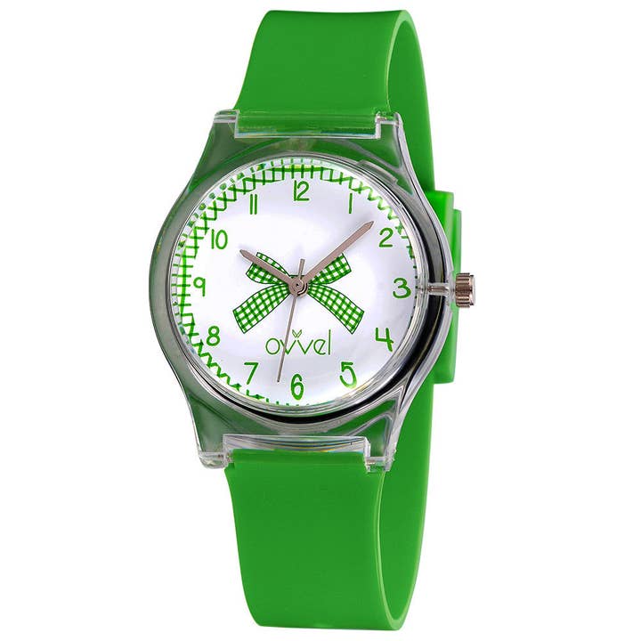 Girls Teen Analog Watch - Green Gingham for wholesale by Ovvel Watches