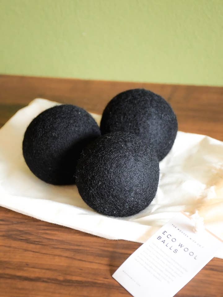 Wool Dryer Balls in Black 100% Premium New Zealand for wholesale by True by Katie