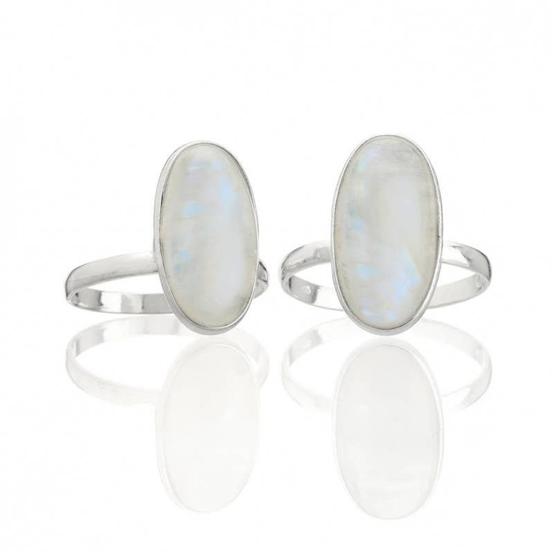 UniArt - Wholesale Cocktail/Statement Ring - Silver Ring with Stone, Basic Oval6