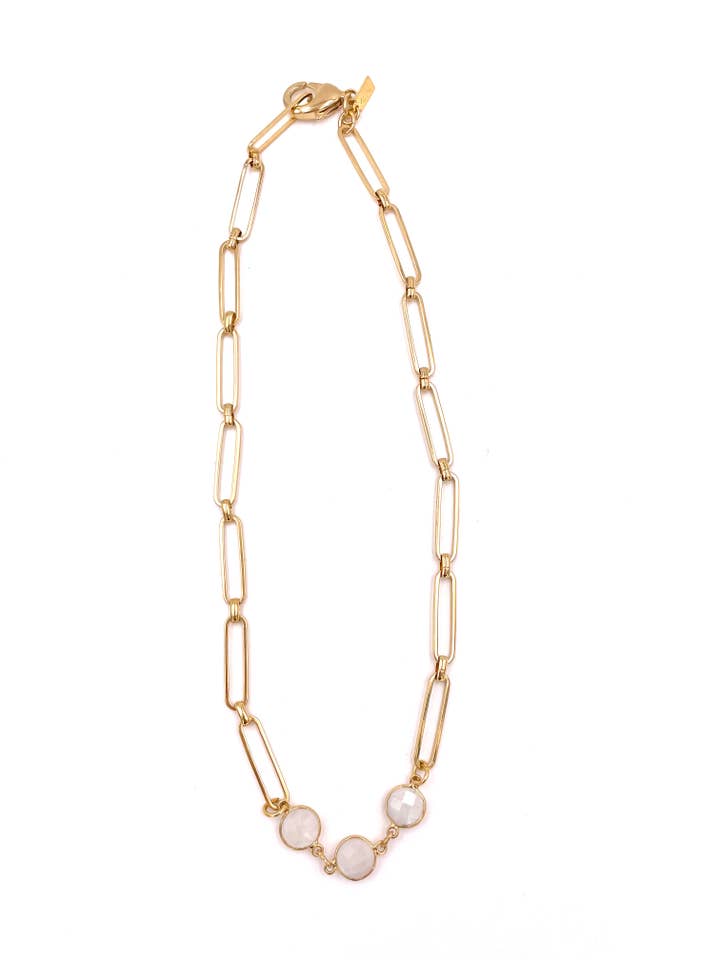 Collier triple pierre de lune pour la vente par ZADA