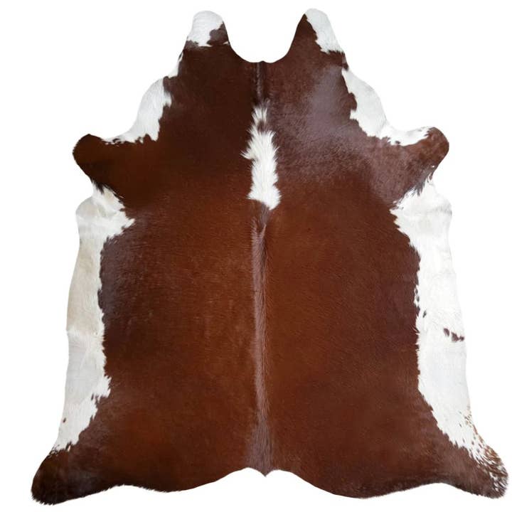 home mart goods – Engroshandel Løst tæppe – 6x7 Fødder Brun & Hvid Mave Hereford Koskind Område Tæppe6