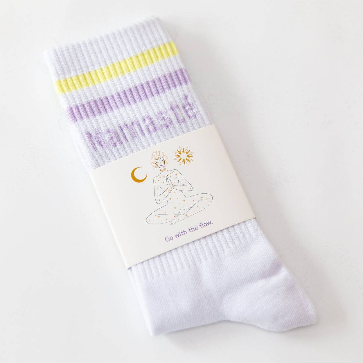 Divasya - Wholesale Socks - Women's - Socks with yoga motif in 2 variants: Inhale Exhale | Namaste8