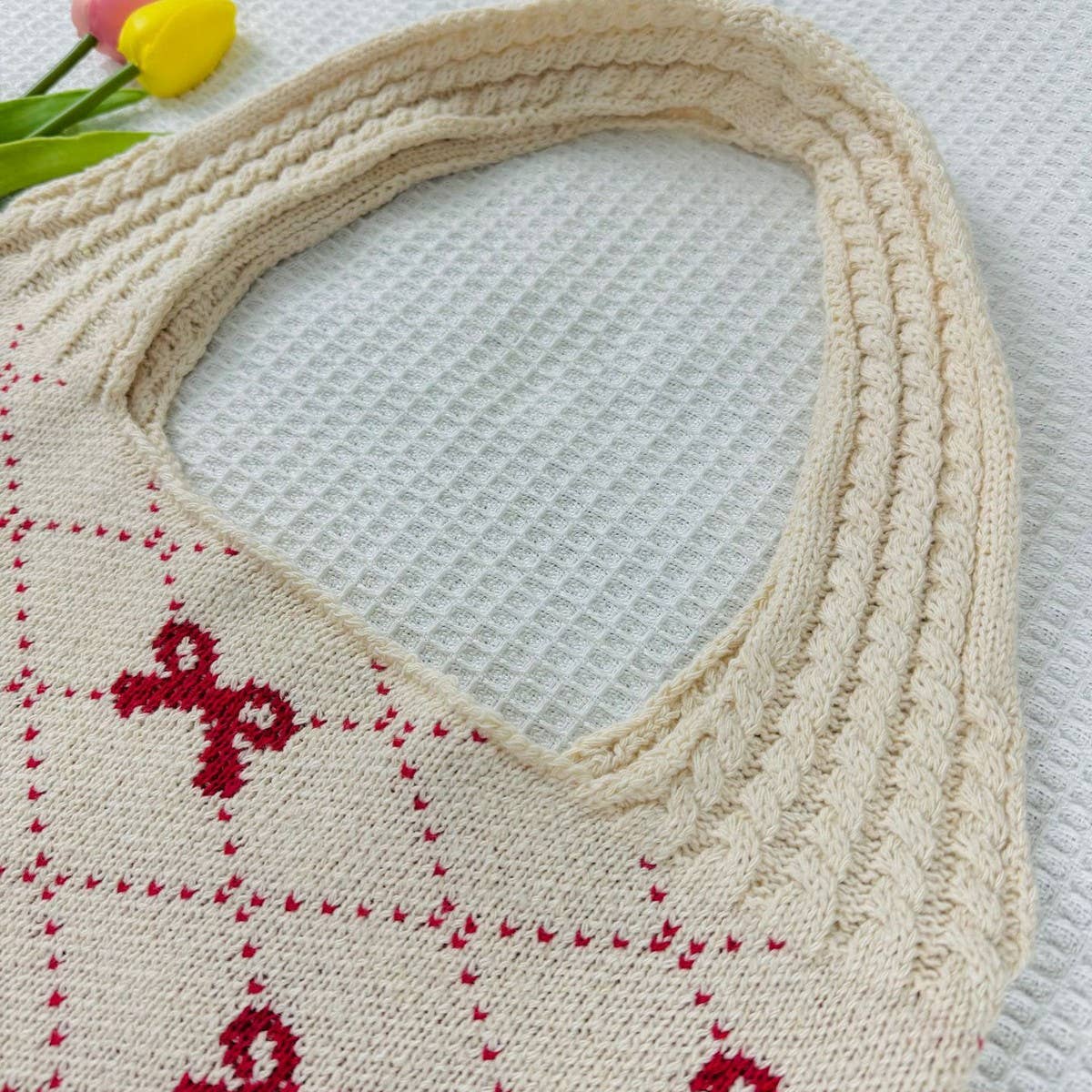 NINEXIS - Wholesale Tote Bag - Women's - CWAB4567_BOW KNIT LARGE CAPACITY TOTE BAG15