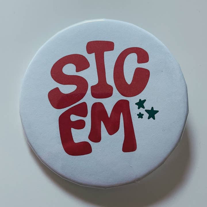 Bouton Sic Em Gameday de 3 po ; Bouton Gameday pour la vente par Ashby Creates