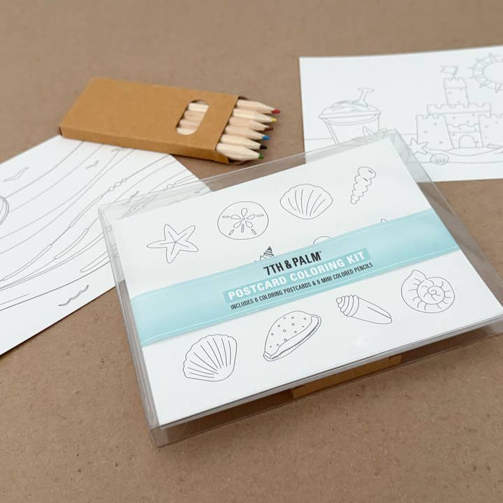 Färgläggningsvykort vid havet konstkit för wholesale av 7th & Palm