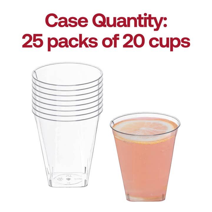 Smarty had a Party - Wholesale Disposable cup - 2 oz. Clear Square Bottom Plastic Shot Cups - 20 pcs4